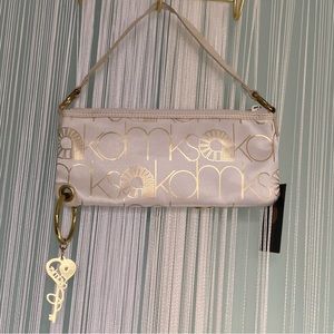 White and Gold Akdmks Purse NWT